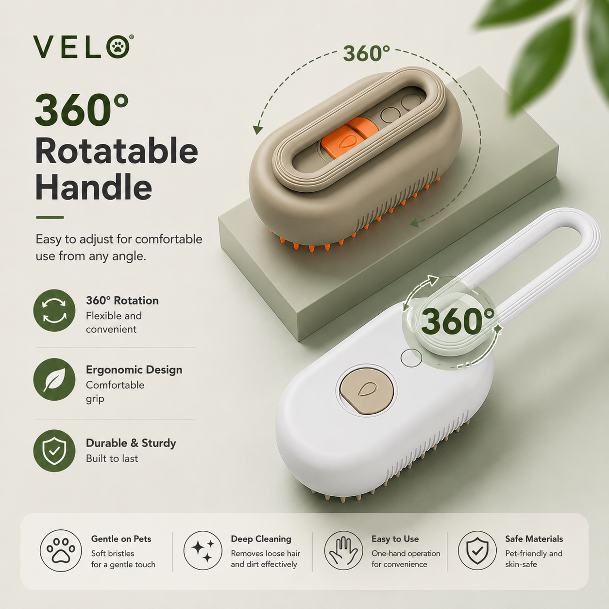 VELO™ 3-in-1 Steam Grooming Brush