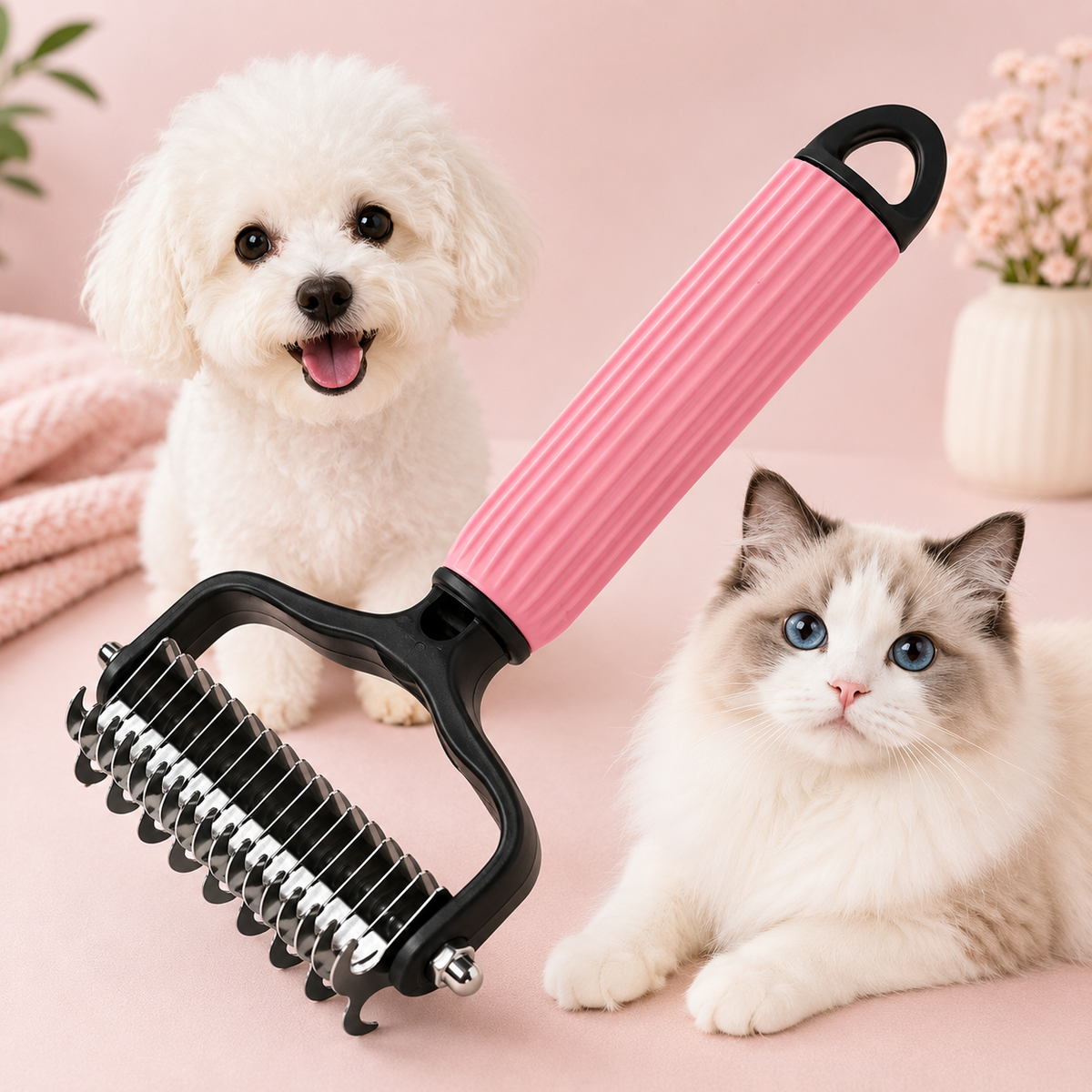 Double-Sided Dematting & Deshedding Rake
