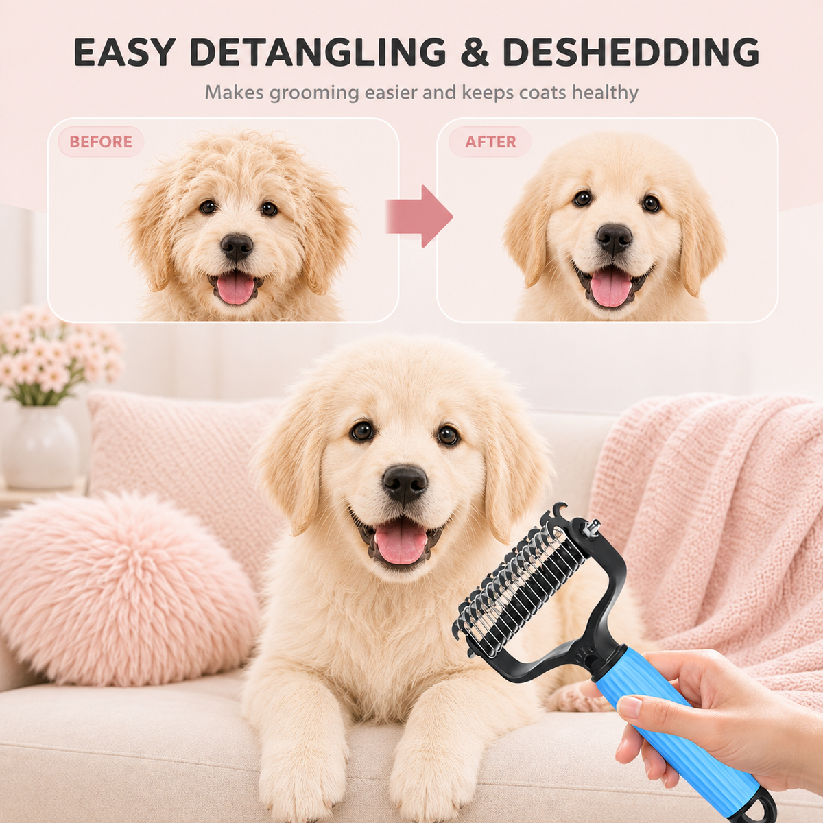 Double-Sided Dematting & Deshedding Rake