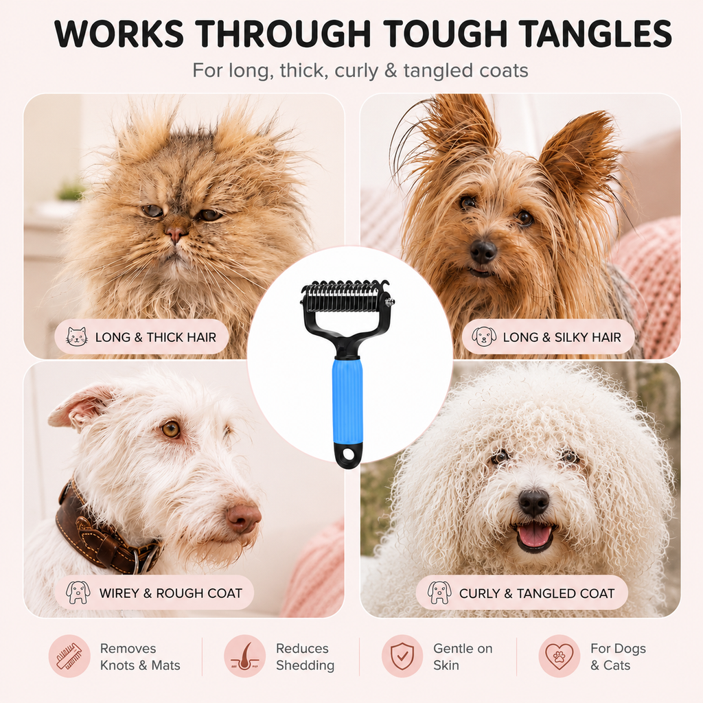Double-Sided Dematting & Deshedding Rake
